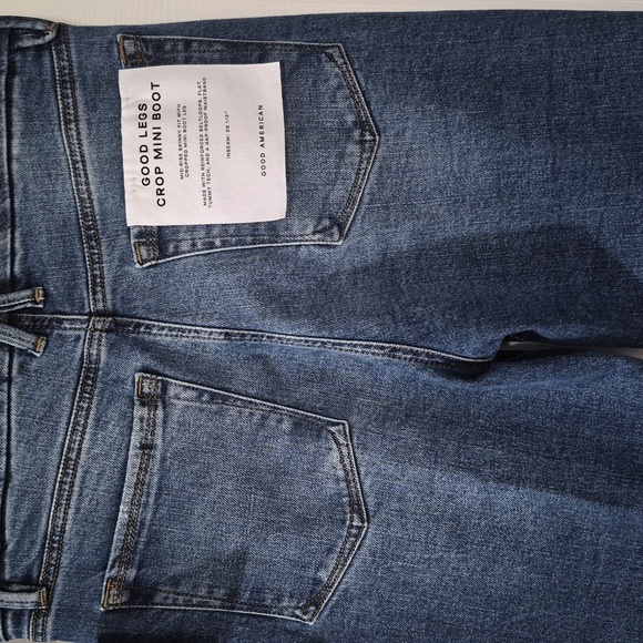 NWT Good American Crop Mini Boot Jeans Size 10 - Picture 5 of 9